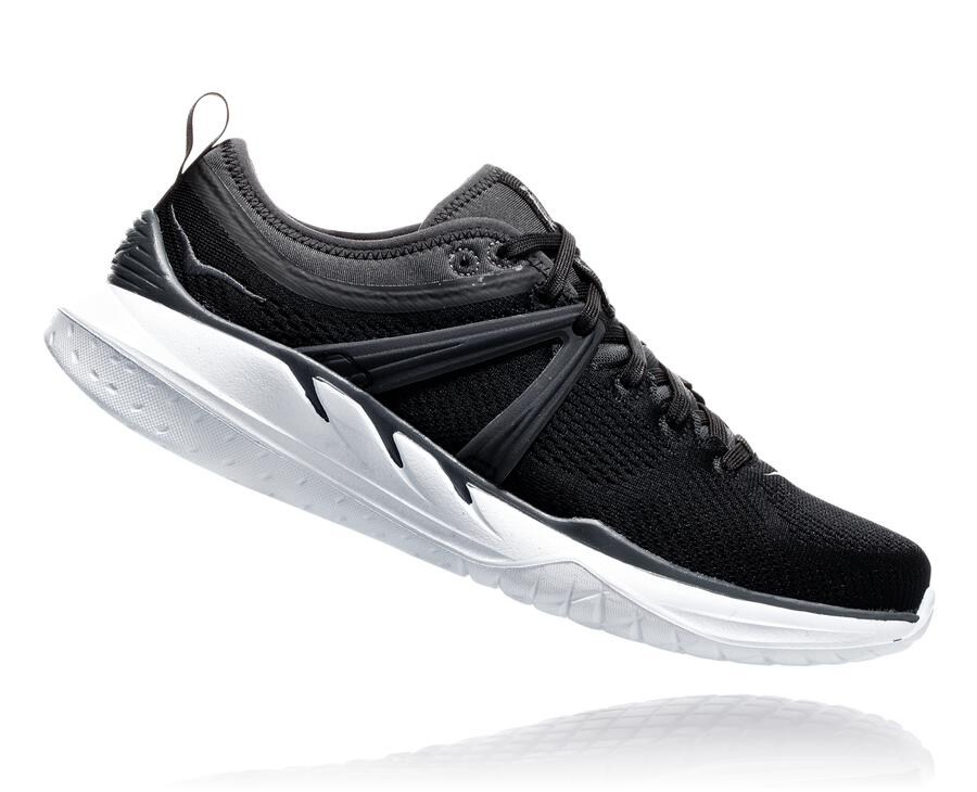 Hoka Australia One One Tivra - Womens Running Shoes Black/White - EAVSD-9206